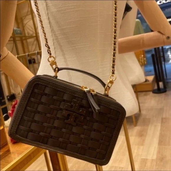 🔥 NeW! $498 Tory Burch Britten Woven Small Top handle Case - Picture 10 of 12